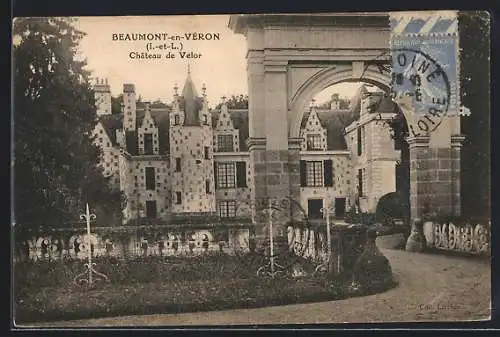 AK Beaumont-en-Véron, Chateau de Velor