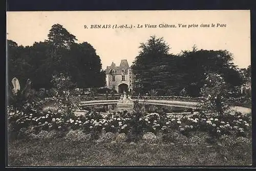 AK Benais /I.-et-L., Le Vieux Chateau, vue prise dans le Parc