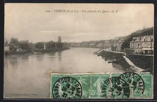 AK Véretz /I.-et-L., Vue générale des Quais