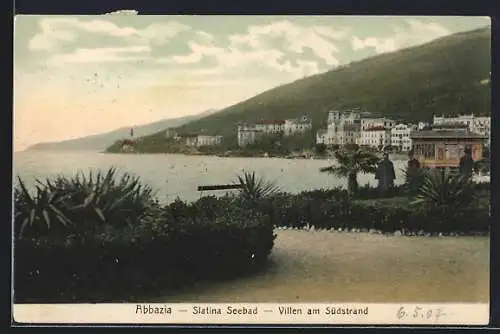 AK Abbazia, Slatina Seebad, Villen am Südstrand