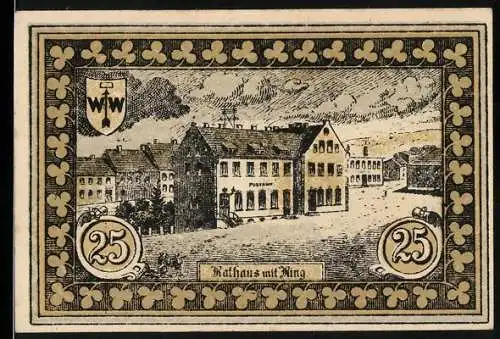 Notgeld Hohenfriedeberg, 25 Pfennig, Rathaus und Protest. Kirche, Konto 3C, Seriennummer 28353