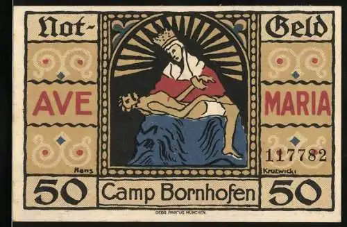 Notgeld Camp Bornhofen, 1921, 50 Pfennig, Ave Maria und Landschaftansichten