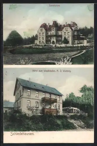 AK Schledehausen / Bissendorf, Hotel zum Waldfrieden v. H. Wieferig, Sanatorium