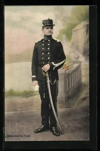 AK Regiment du Train, belgischer Soldat in Uniform