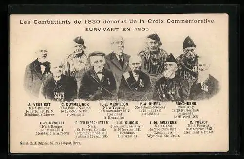 AK Les Combattants de 1830 decores de la Croix Commemorative, Survivant en 1905