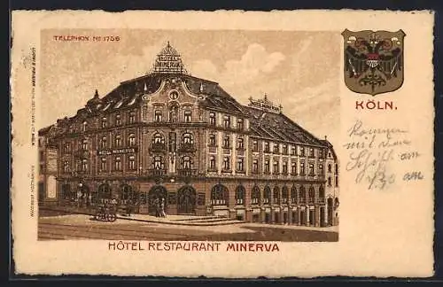 Lithographie Köln, Hotel-Restaurant Minerva, Johannisstrasse 24-28