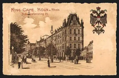 Lithographie Köln-Neustadt, Ring-Cafe, Hohenzollernring 25