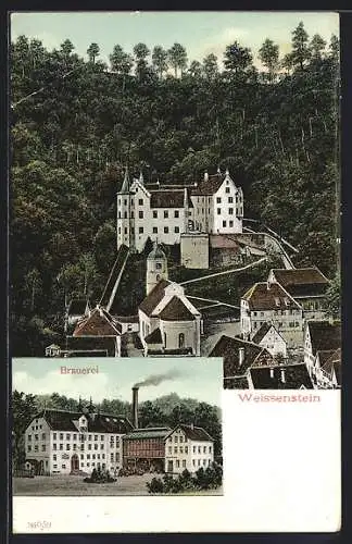 AK Weissenstein / Württemberg, Brauerei, Teilansicht