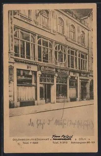 AK Köln, Colosseum-Restaurant o. Palast-Cafe, Schildergasse 99-101