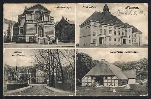 AK Husum / Nordsee, Freimaurerloge, Neue Schule