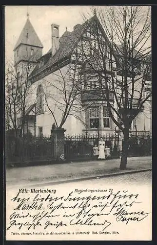 AK Köln-Marienburg, Haus in der Marienburgerstrasse 72