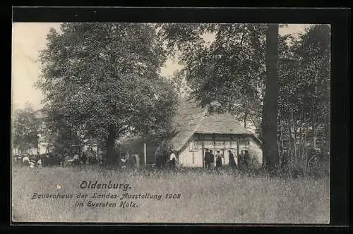 AK Oldenburg, Landes-Ausstellung 1905, Bauernhaus im Eversten Holz