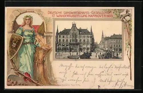 Lithographie Hannover, Deutsche Landwirtschafts-Gesellschaft, 17. Wander-Ausstellung 1903