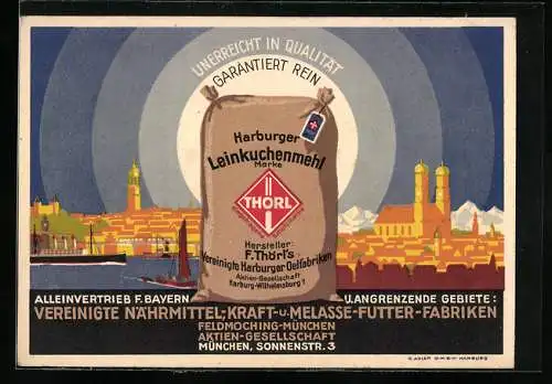AK Reklame für Futtermittel der F. Thörl Vereinigte Harburger Oelfabriken