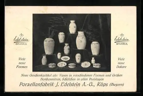 AK Küps /Bayern, Porzellan-Fabrik J. Edelstein