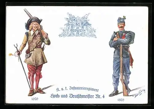 Künstler-AK K. u. k. Infanterieregiment Hoch- und Deutschmeister Nr. 4