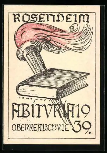 Künstler-AK Rosenheim, Absolvia Abituria Oberrealschule 1939