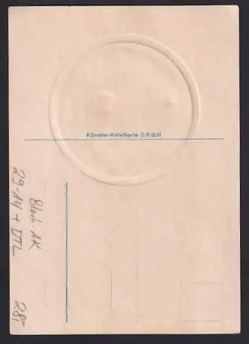 Blech-AK Stuttgart, Ortsansicht aus der Vogelschau