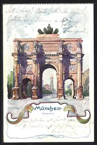 Künstler-AK München, Siegestor