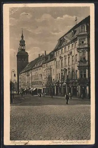 AK Bautzen, Passanten in der Inneren Lauenstrasse