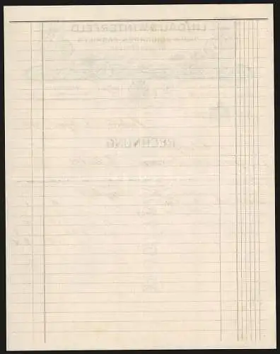 Rechnung Hannover 1909, Lindau & Winterfeld, Tabak- & Cigarren-Fabriken, Orstansicht am See, Schutzmarken