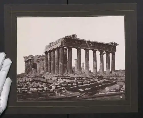 Fotografie unbekannter Fotograf, Ansicht Athen, Akropolis, Tempel des Parthenon, Otto Rubensohn Expedition