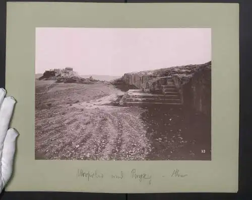 Fotografie unbekannter Fotograf, Ansicht Athen, Akropolis und Propyläen