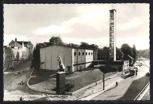AK Hamburg-Harburg, Blick auf St. Johanniskirche