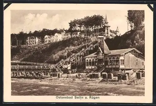 AK Sellin, Strand mit Brücke