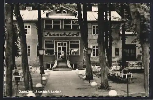 AK Lanke /Bernau, Gaststätte Seeschloss Lanke mit Aussenbewirtung