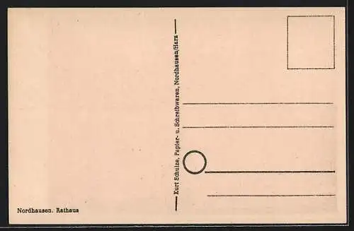 AK Nordhausen, Strassenpartie am Rathaus