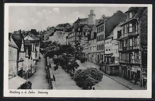 AK Marburg a. d. Lahn, Partie an der Steinwegstrasse