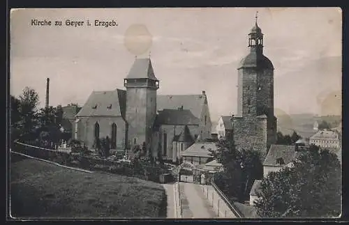 AK Geyer i. Erzgeb., Eingang zur Kirche