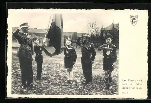 AK Le Patronné sert sa Patrie dans l`honneur, Kinder in Uniformen