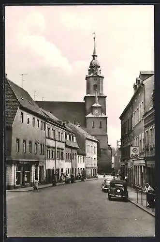 AK Oederan, Strassenpartie Grosse Kirchgasse