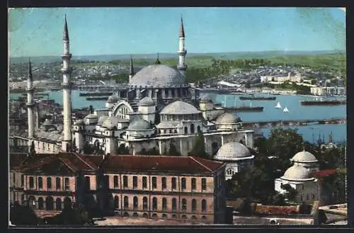 AK Constantinople, Mosquée Suleymanié et la Corne d`Or