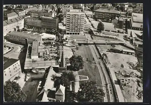 AK Cottbus, Blick auf das Stadtzentrum aus der Vogelschau