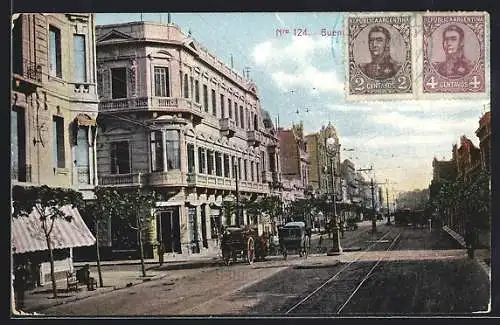 AK Buenos Aires, Boulevard Callao, Cliche de Micheli No 102, Strassenpartie