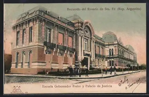 AK Rosario de Sta. Fé, Escuela Gobernador Freire y Palacio de Justicia