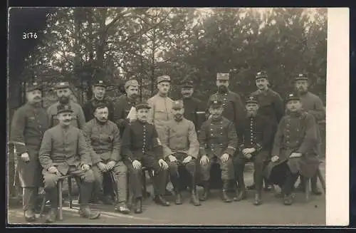 Foto-AK Königsbrück, Gruppenbild französischer Kriegsgefangener