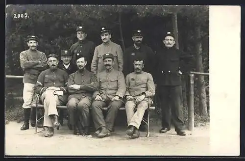 Foto-AK Königsbrück, Gruppenfoto französischer Kriegsgefangener