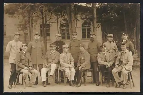 Foto-AK Königsbrück, Gruppenbild französischer Kriegsgefangener