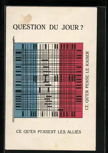 AK Französische Fahne, optische Täuschung, Propaganda Entente