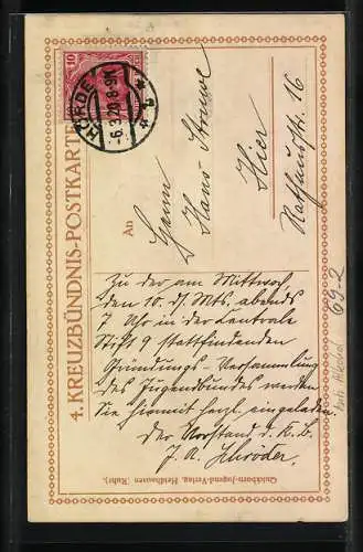 Künstler-AK Liebe stark und opferbereit, Anti-Alkohol