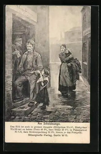 AK Am Scheideweg, Anti-Alkohol, Mässigkeits-Verlag Berlin, Säufer vor der Schnapsbrennerei