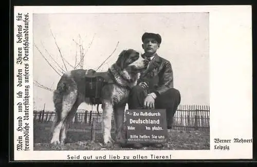 AK Werner Mehnert, zu Fuss durch Deutschland mit Hund