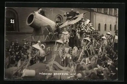 AK München, Karneval, Festwagen