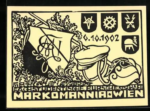 AK Wien, Wr. Fachst. Burschenschaft Markomannia 1902, Albertgasse 30