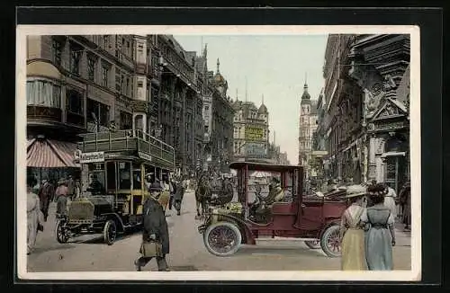 AK Berlin, Doppeldecker-Bus in der Friedrichstrasse