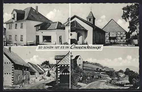 AK Linnenkamp, Kaufhaus Specht, Dorfstrasse, An der Kirche